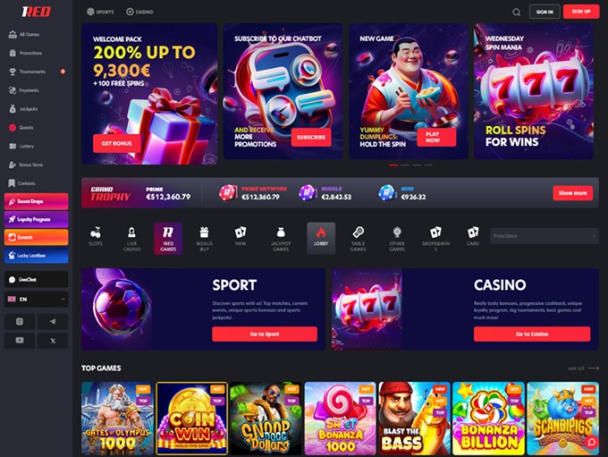 1Red Casino lobby