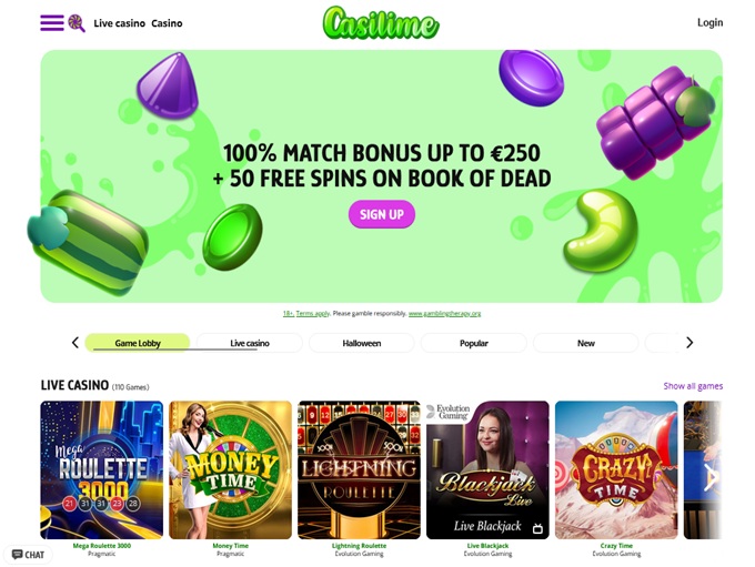 Casilime Casino lobby