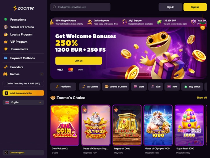 Zoome Casino screenshot 1
