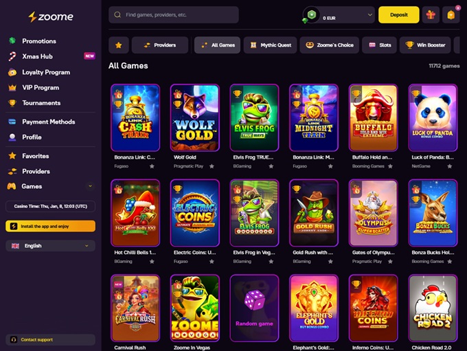 Zoome Casino screenshot 2
