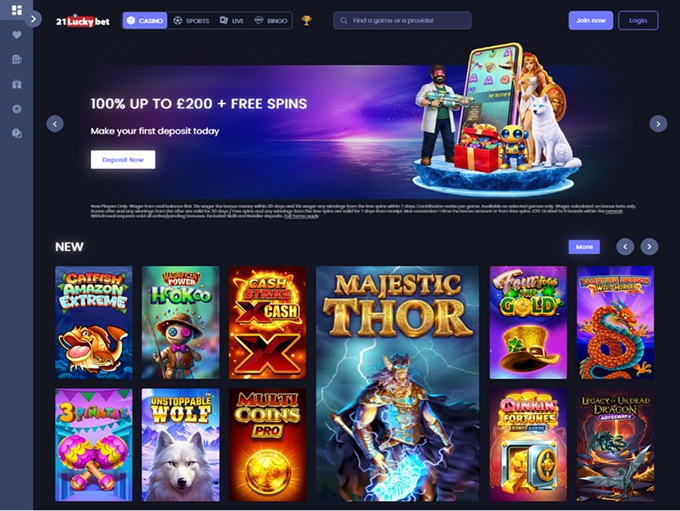 21LuckyBet Casino lobby