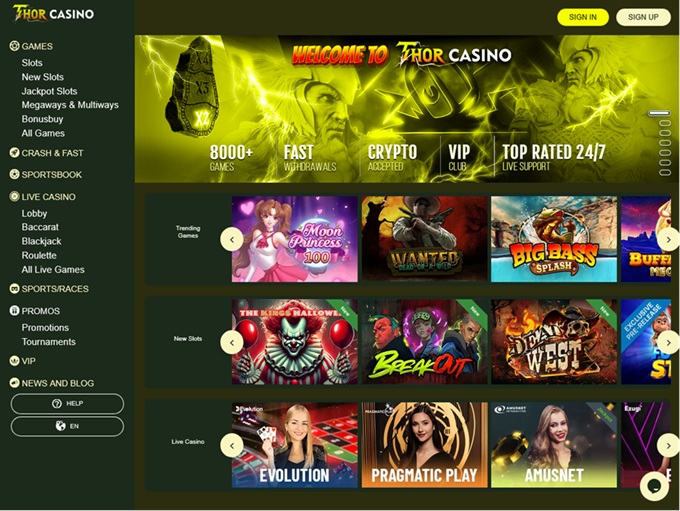 ThorCasino lobby