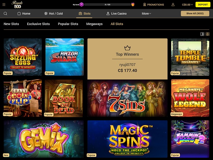 Royale500 Casino screenshot 2