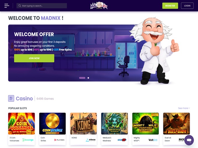 Madnix Casino lobby