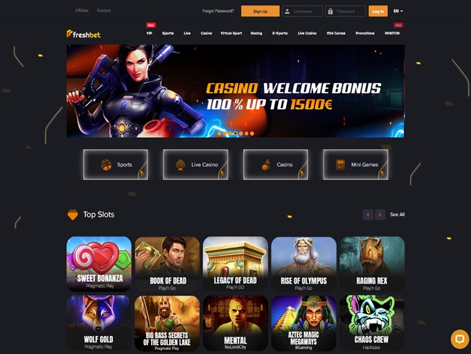 FreshBet Casino lobby