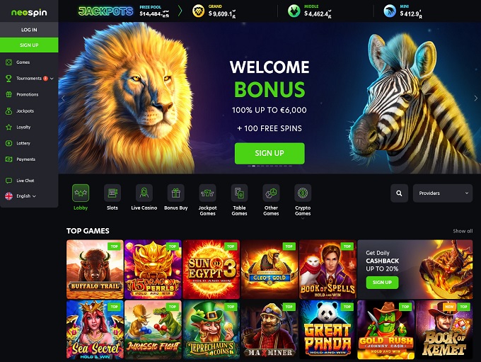 neospin Casino lobby