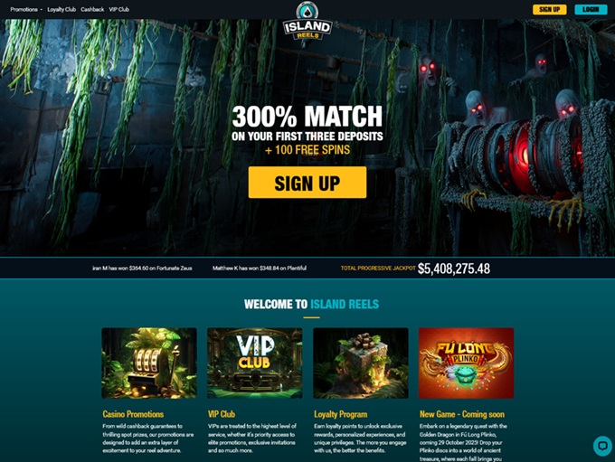 Island Reels Casino lobby