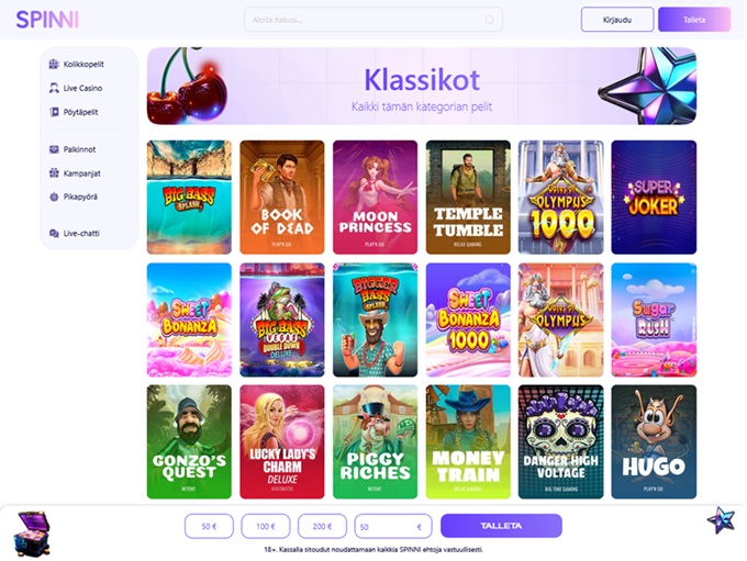Spinni Casino screenshot 2
