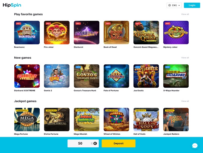 HipSpin Casino screenshot 2