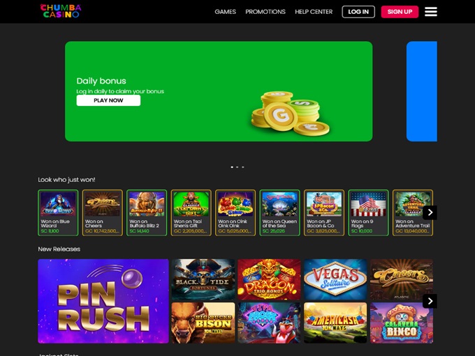 Chumba Casino lobby