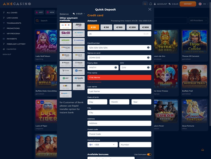 AxeCasino screenshot 3