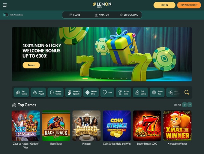 Lemon Casino lobby