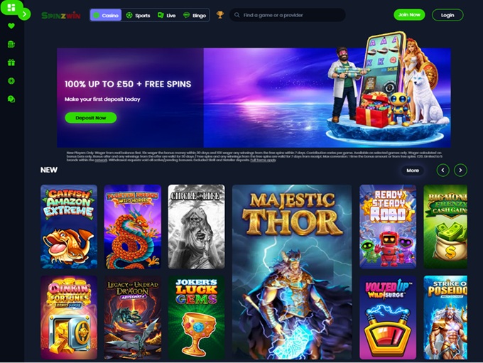 Spinzwin Casino lobby