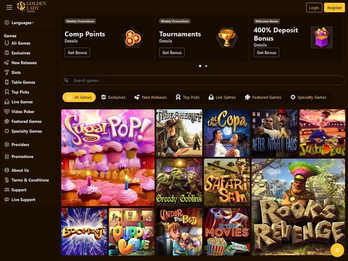 GoldenLady Casino lobby