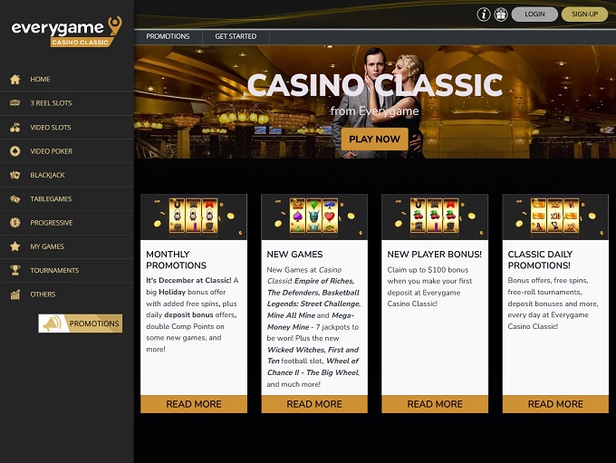 Everygame Classic Casino lobby