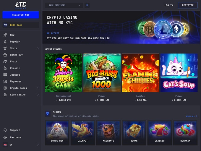 LTC Casino lobby