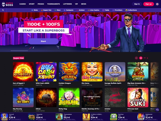 SuperBoss Casino screenshot 1