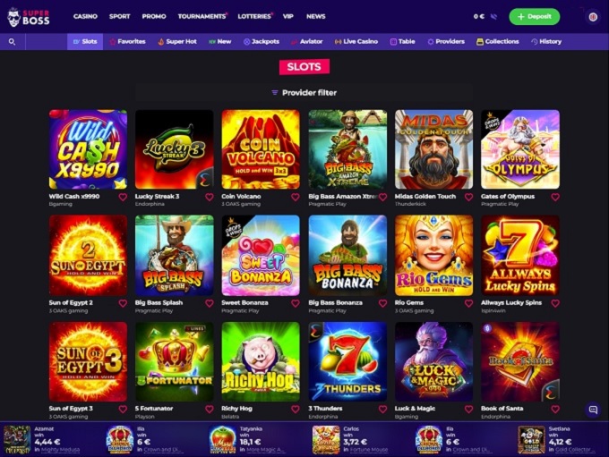 SuperBoss Casino screenshot 2