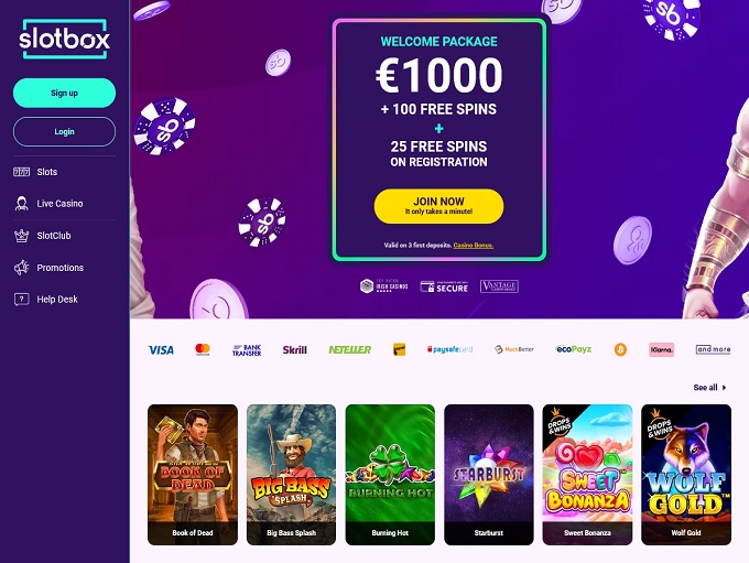 Slotbox Casino lobby