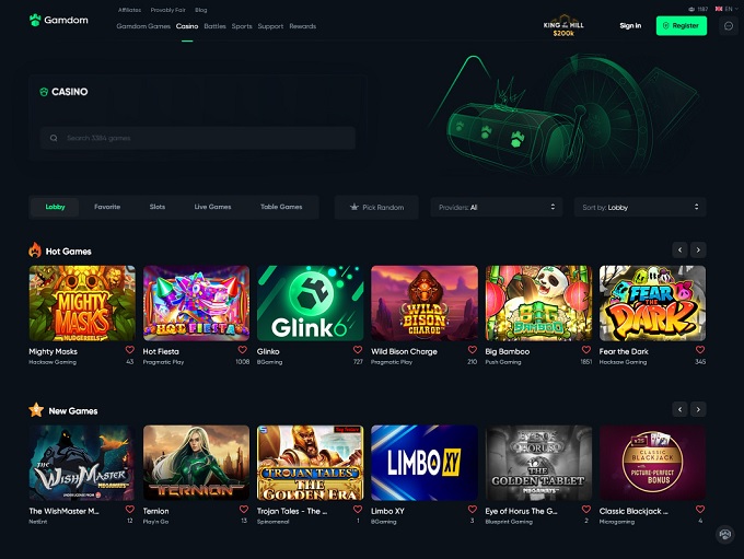 Gamdom Casino screenshot 1