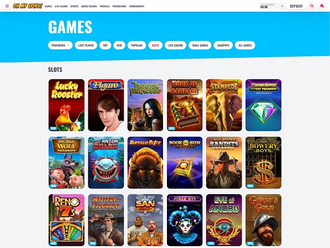 Oh My Spins Casino screenshot 2