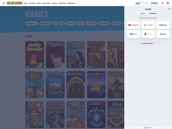 Oh My Spins Casino screenshot 3