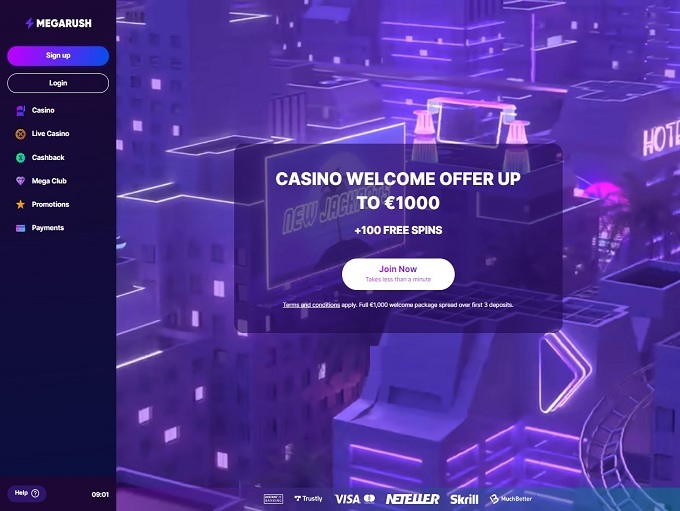 MegaRush Casino screenshot 1