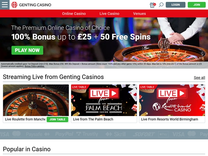GentingCasino lobby