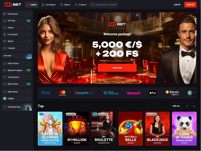 N1 BET Casino lobby