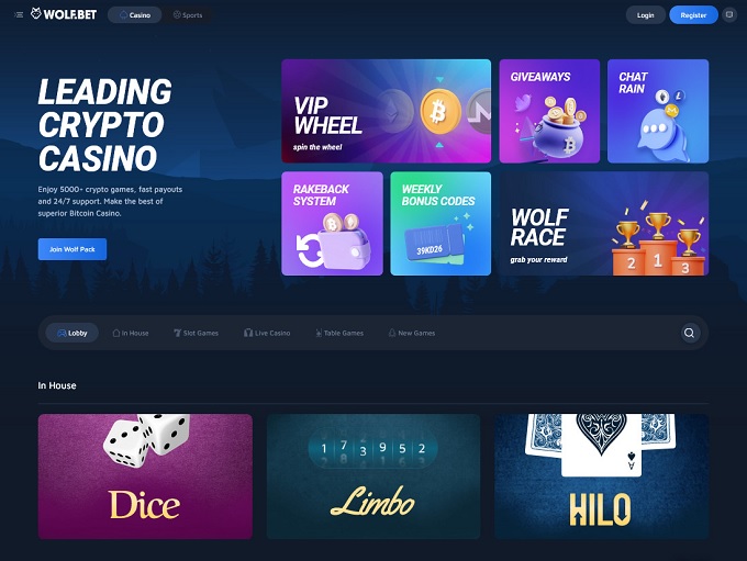 Wolf.Bet Casino screenshot 1