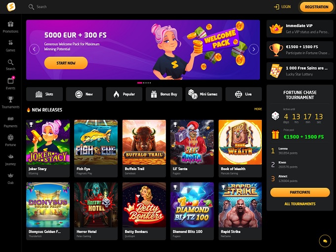 StayCasino lobby
