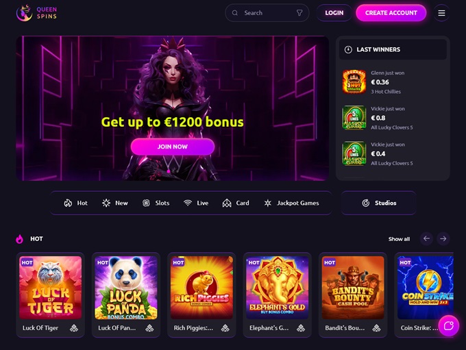 Queenspins Casino screenshot 1