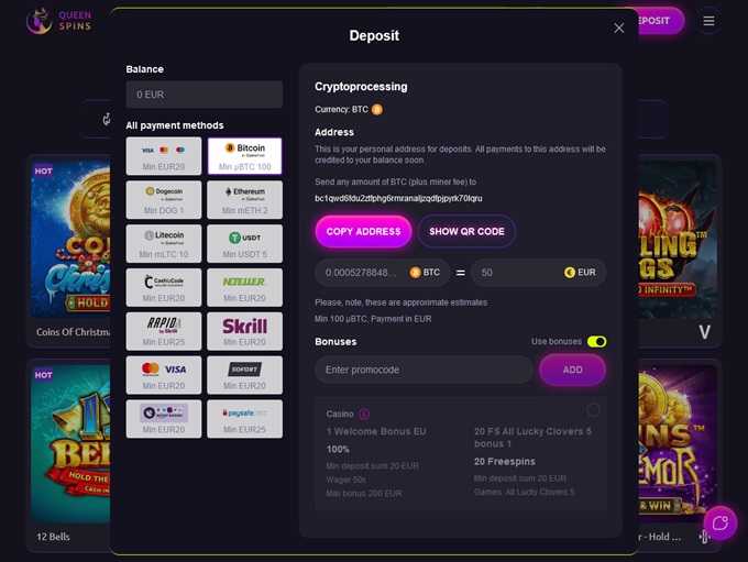 Queenspins Casino screenshot 3