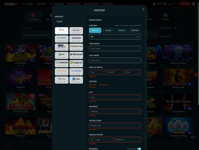 Casino4u screenshot 3