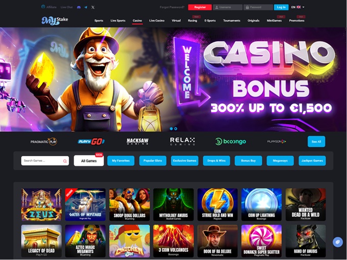 MyStake Casino lobby