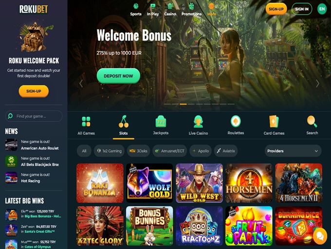 Roku Casino lobby