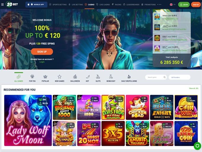 20Bet Casino lobby