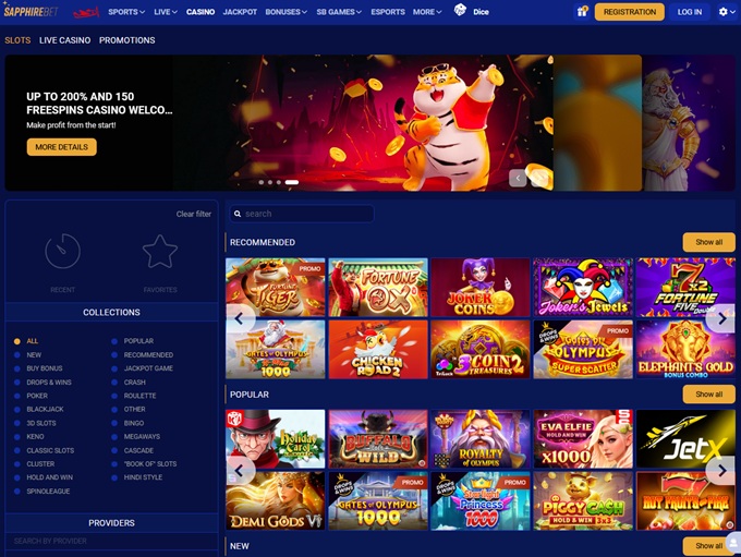 Sapphirebet Casino lobby