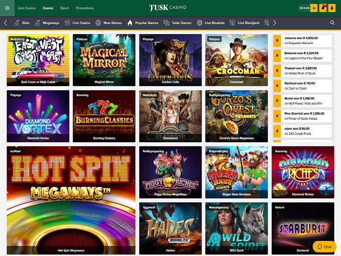 Tusk Casino screenshot 2