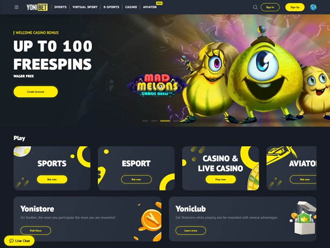 Yonibet lobby