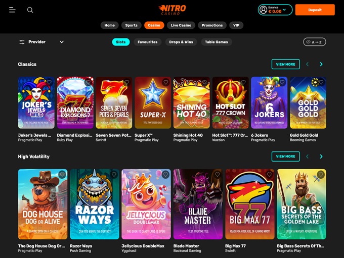 Nitro Casino screenshot 2