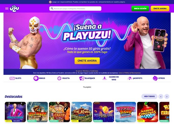 PlayUZU Casino lobby