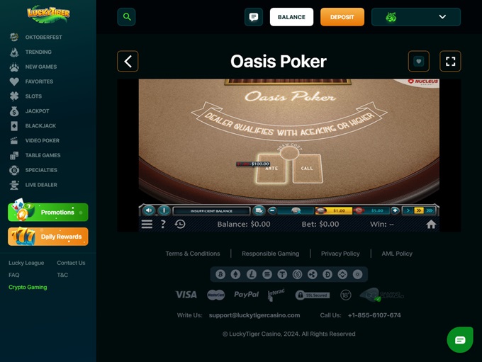 Lucky Tiger Casino screenshot 6