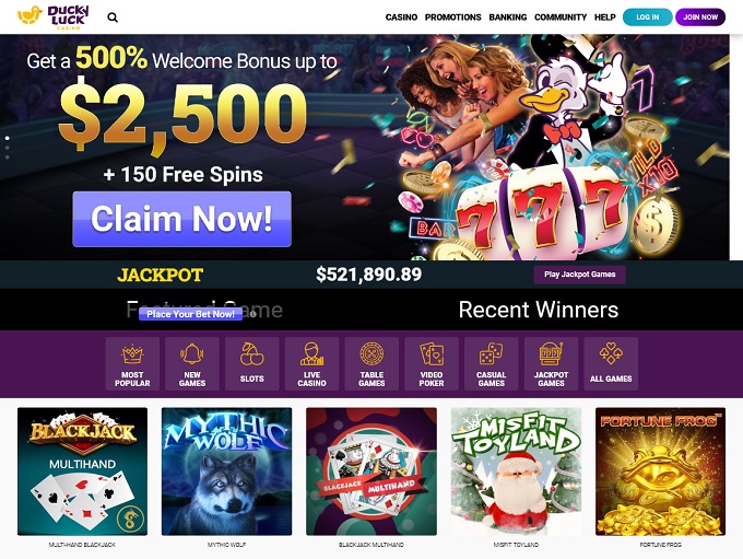 DuckyLuck Casino lobby