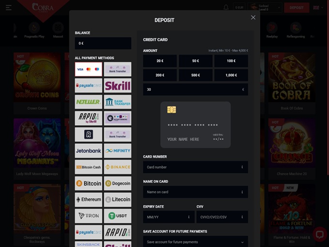 Cobra Casino screenshot 3