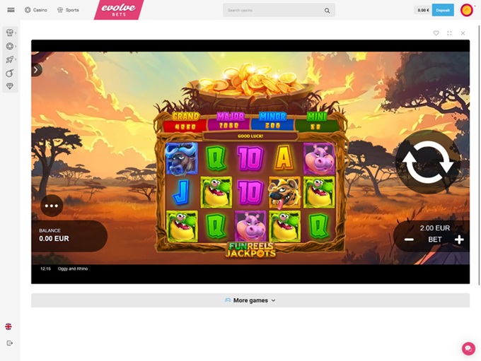 Evolvebets Casino screenshot 4