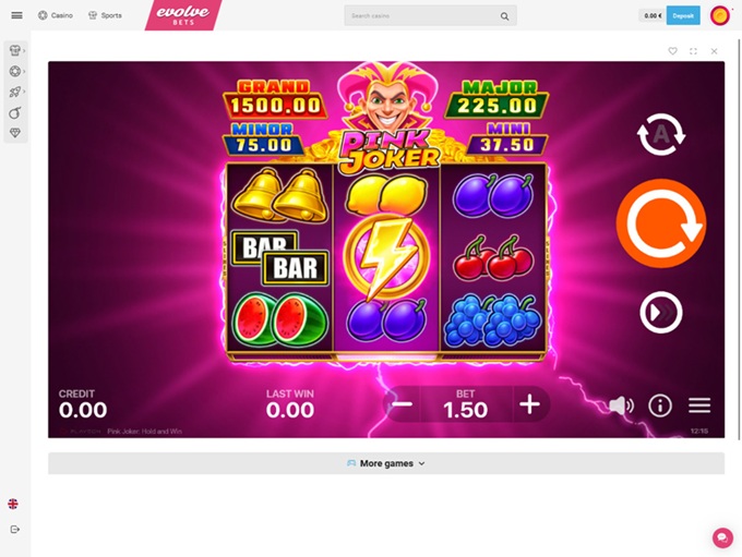 Evolvebets Casino screenshot 5
