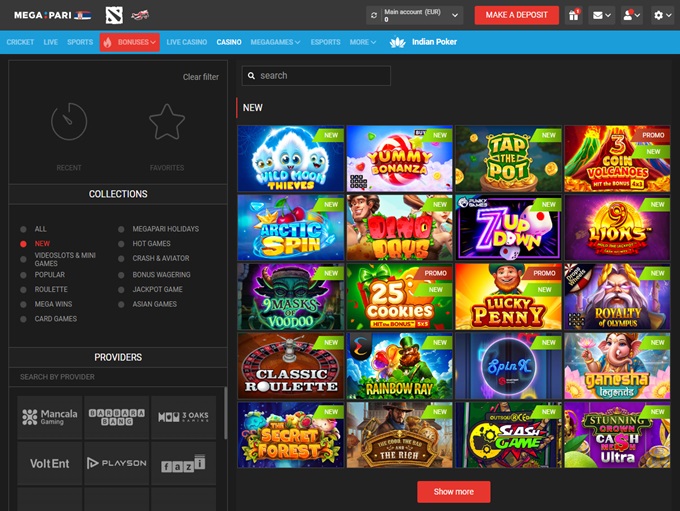 Megapari Casino screenshot 2