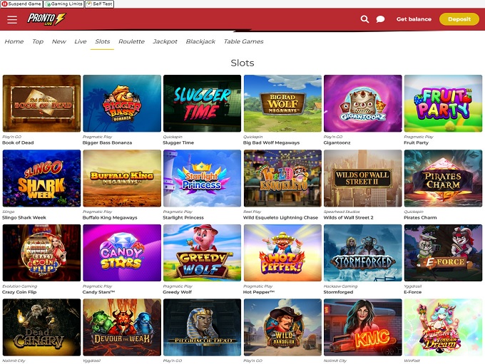 Pronto Live Casino screenshot 2