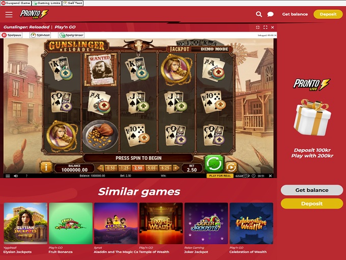 Pronto Live Casino screenshot 5
